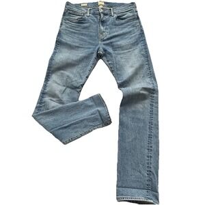 J Crew Jeans Mens 31x32 Blue Wash 770 Straight Pocket Denim Whiskered Normcore